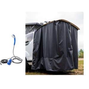 Douchette extérieure portable 12v+ rideau sur hayon