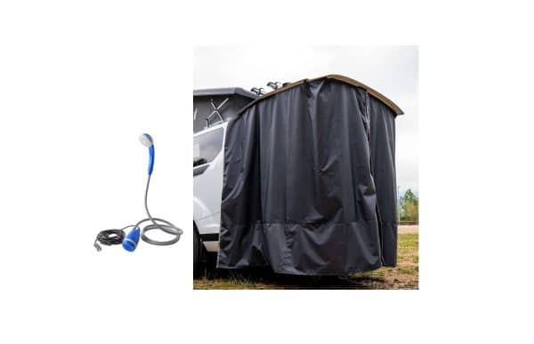Douchette extérieure portable 12v+ rideau sur hayon