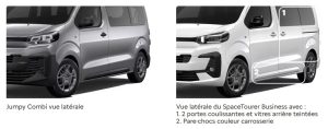 Comparatif Jumpy Combi - Spacetourer de côté
